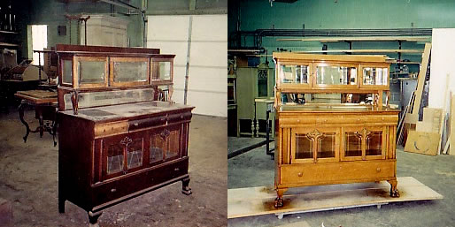 Antique Hutch Refinishing Before & After